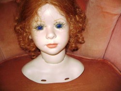 8'' 1991 GORGEOUS PORCELAIN RED HEAD DOLL HEAD, SHOULDER PLATE